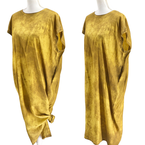 CAARA NEW Womens Size Medium Lightweight Tie Dye Midi Dress Oversized Pullover - Picture 9 of 9